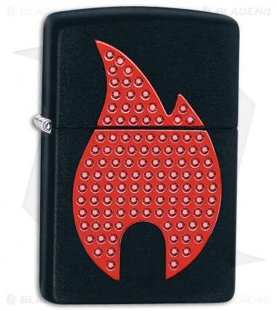 Zippo Lighter Matte Black Sparkling Zippo Flame 11506
