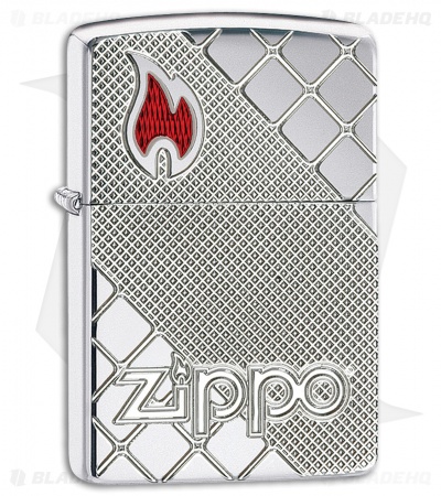 Zippo Lighter Polished Chrome Tile Mosaic 11474