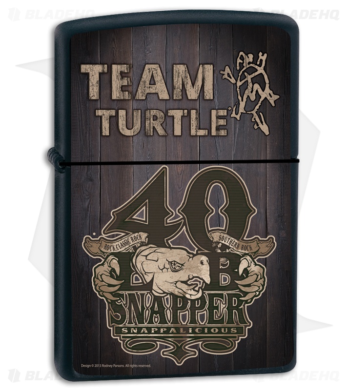 Zippo Lighter Matte Black Turtleman Snappalicious ZPTM4