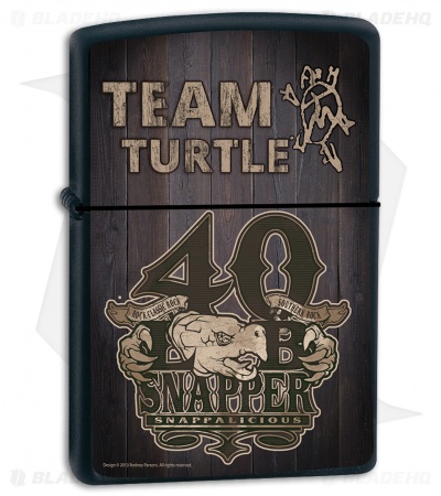 Zippo Lighter Matte Black Turtleman Snappalicious ZPTM4