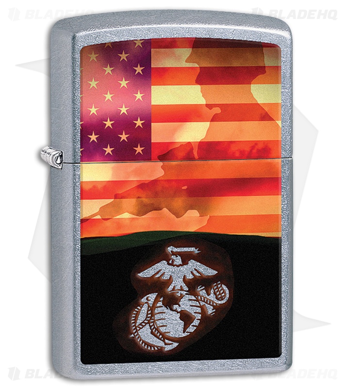 Zippo Lighter Street Chrome U.S. Marine 11545
