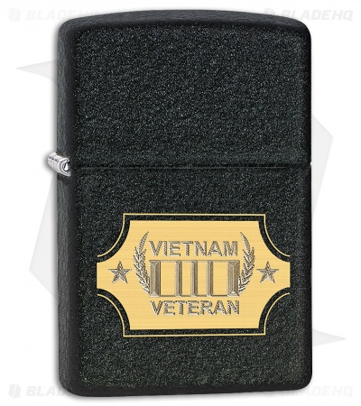 Zippo Lighter Black Crackle Vietnam War 28875