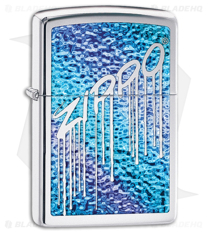 Zippo Lighter Polished Chrome Z Fusion Liquid Logo 11473