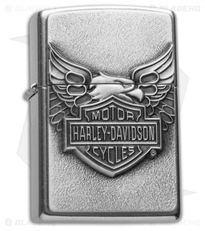 Zippo Classic Lighter Harley Davidson Iron Eagle Emblem (Street Chrome) 20230