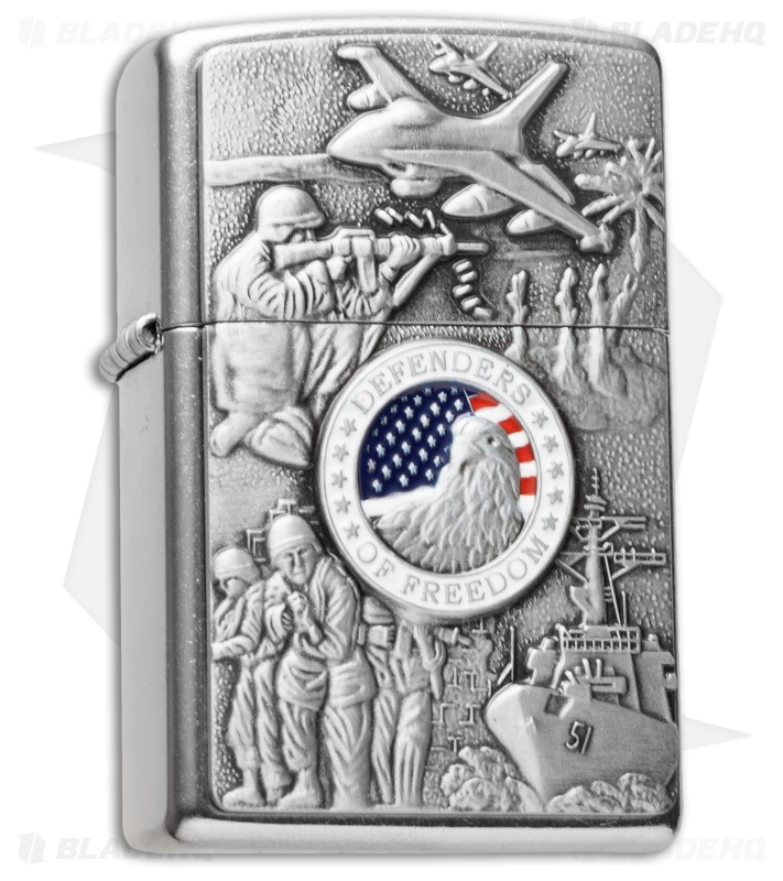 Zippo Classic Lighter Joined Forces Emblem (Street Chrome) 24457