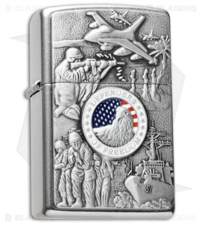 Zippo Classic Lighter Joined Forces Emblem (Street Chrome) 24457