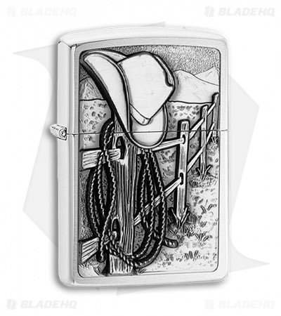 Zippo Lighter - Resting Cowboy 24879 Brushed Chrome