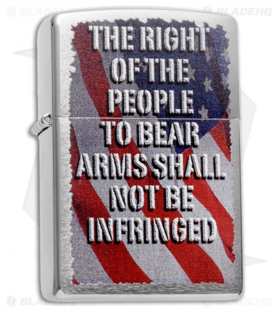 Zippo Classic Lighter Right of the People (Brushed Chrome) 28641