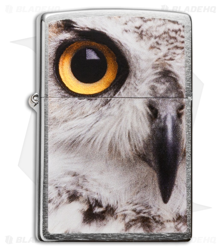 Zippo Classic Lighter Owl Face (Brushed Chrome) 28650