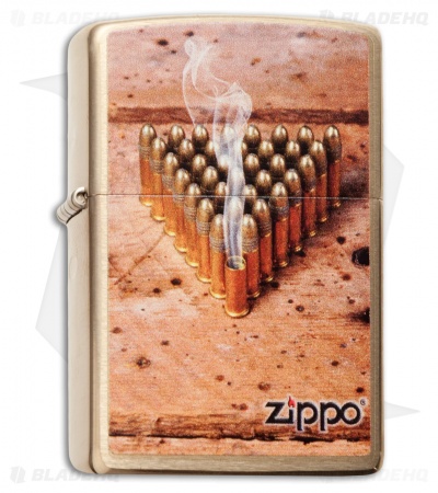 Zippo Classic Lighter Bullets (Brushed Brass) 28674