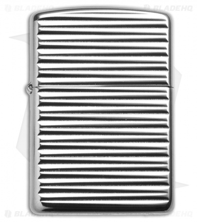 Zippo Lighter Engine Turn Horizon Pattern High Polish Chrome