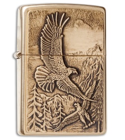 Eagle One Nevr-Dull on brass Zippo. 