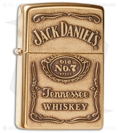 Zippo Classic Lighter Jack Daniel's Logo Emblem (High Polish Brass) 254BJD