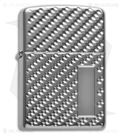 Zippo Lighter Engine Turn Pebble Armor (High Polish Chrome)