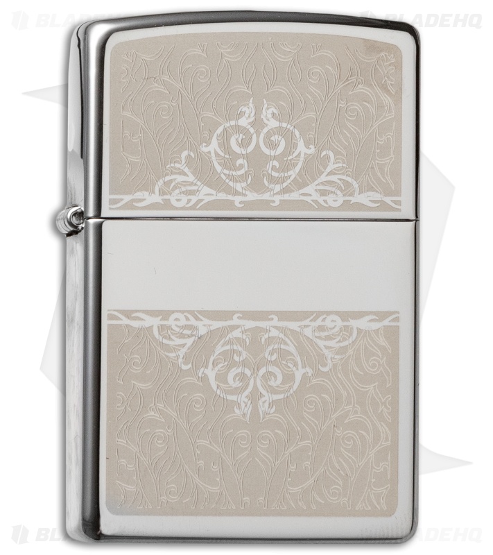 Zippo Classic Lighter Filigree Initial (High Polish Chrome) 28467