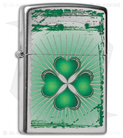 Zippo Classic Lighter Clover Grunge (Street Chrome) 28659