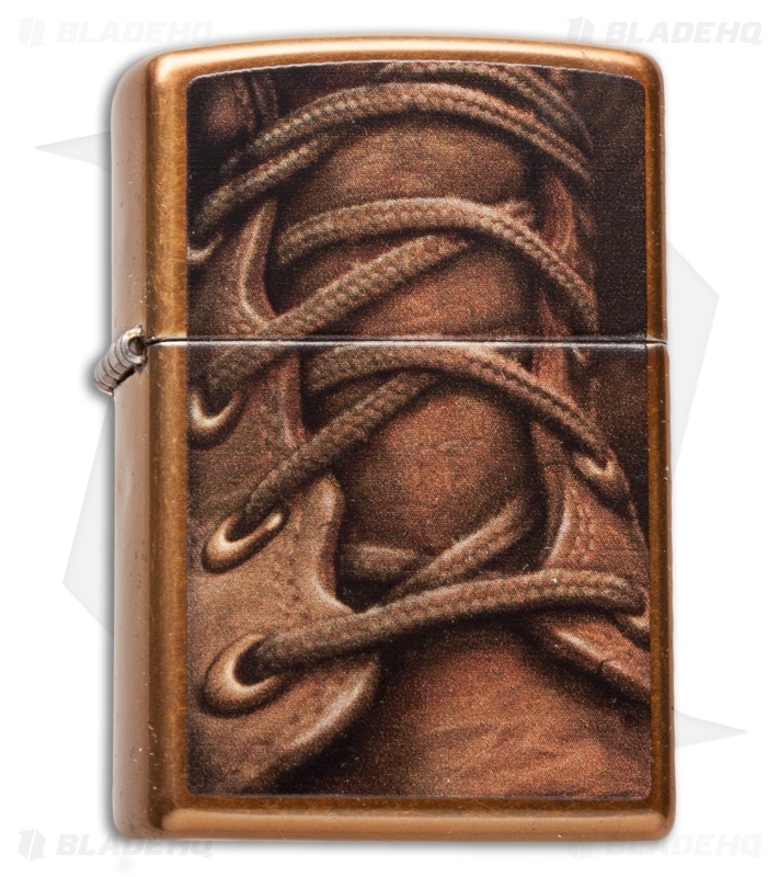 Zippo Classic Lighter Brown Boot Laces (Toffee)
