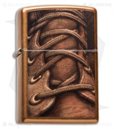 Zippo Classic Lighter Brown Boot Laces (Toffee)