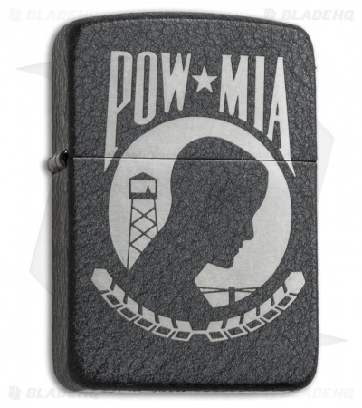 Zippo Classic Lighter POW MIA (Black Crackle) 28873