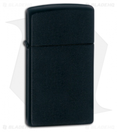 Zippo Lighter Slim Black Matte Licorice 1618