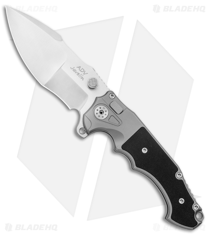 Andre de Villiers (AdV) Javelin Button Lock Knife G-10 Black (3.75" Satin)
