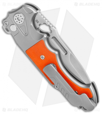 Andre de Villiers Mini Pitboss Button Lock Knife 2 G-10 Orange (3.9" Bead Blast)