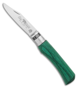 Antonini Old Bear Young Small Folding Knife Green Wood (2.75" Satin Plain)