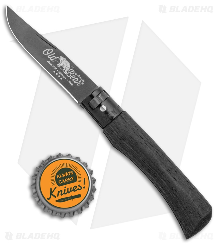 Antonini Old Bear Classical Total Black Small Folding Knife Black (2.9" Black)