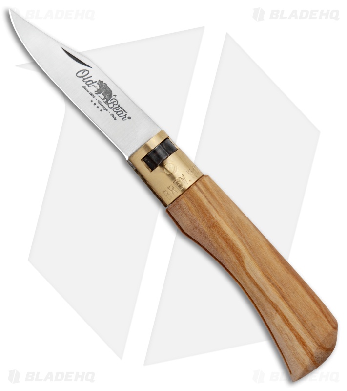 Antonini Old Bear Classical XS Folding Knife Italian Olive Wood (2.5" Satin)