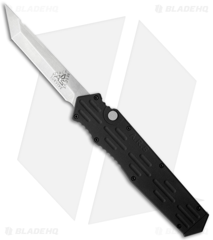 A.R.S. Gen III OTF Black Automatic Tanto Knife (3.5" Plain)