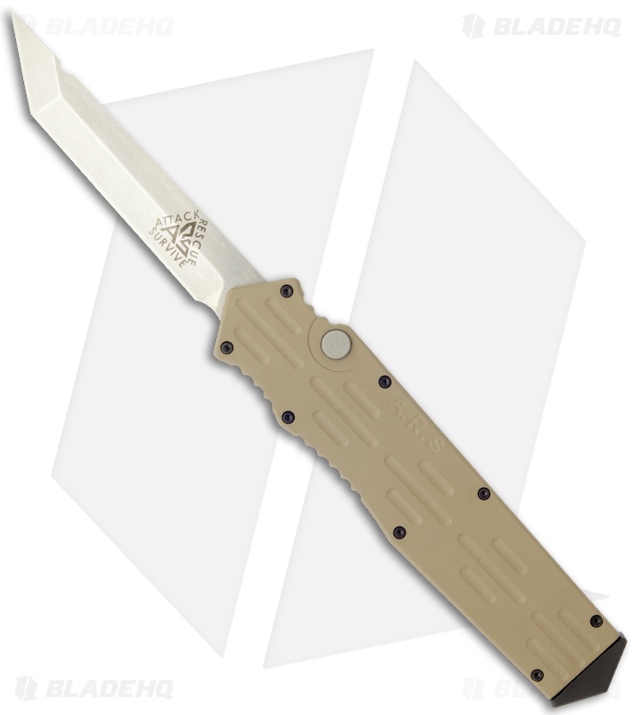 A.R.S. Gen III OTF Tan Automatic Tanto Knife (3.5" Plain)