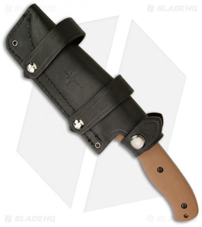 A.R.S. Jungle Recurve Knife w/ Leather Sheath (4.5" Bead Blast Plain) ARS10