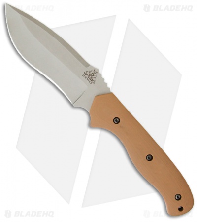 A.R.S. Jungle Recurve Knife w/ Leather Sheath (4.5" Bead Blast Plain) ARS10
