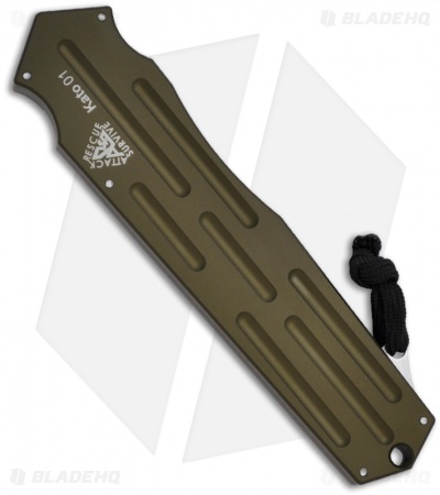 A.R.S. Kato OTF Knife OD Green Single Action Automatic Tanto (3.5" Satin Plain)