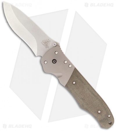 A.R.S. Last Ditch Large Utility Folding Knife Micarta (4" Stonewash Plain) ARS04
