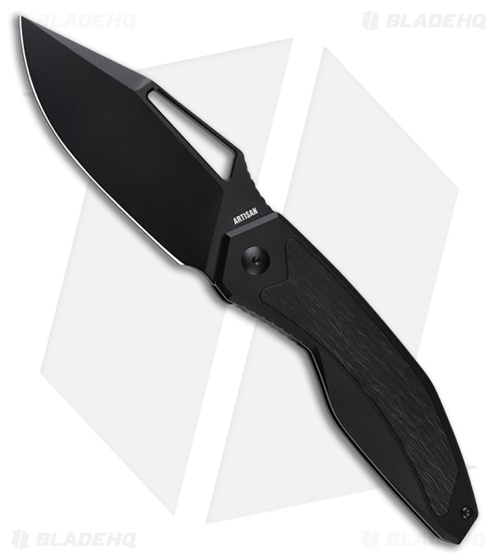 Artisan Fragarach Frame Lock Knife Black Ti + FatCarbon (3.7" Black PVD)