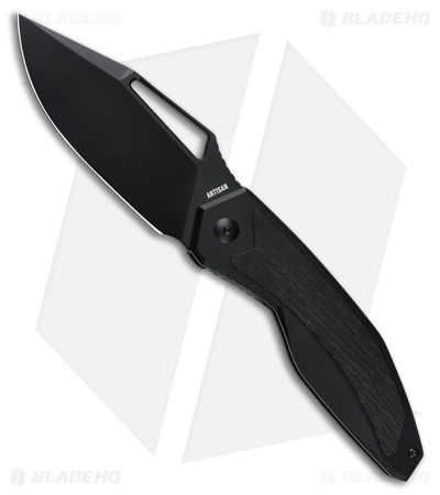 Artisan Fragarach Frame Lock Knife Black Ti + FatCarbon (3.7" Black PVD)