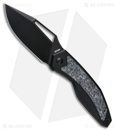 Artisan Fragarach Frame Lock Knife Black Ti/FatCarbon Dark Matter (3.7" PVD)