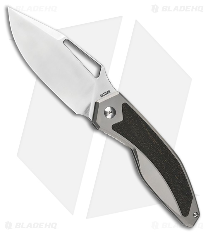 Artisan Fragarach Frame Lock Knife Gray Ti + FatCarbon (3.7" Sand Polish)