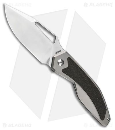 Artisan Fragarach Frame Lock Knife Gray Ti + FatCarbon (3.7" Sand Polish)
