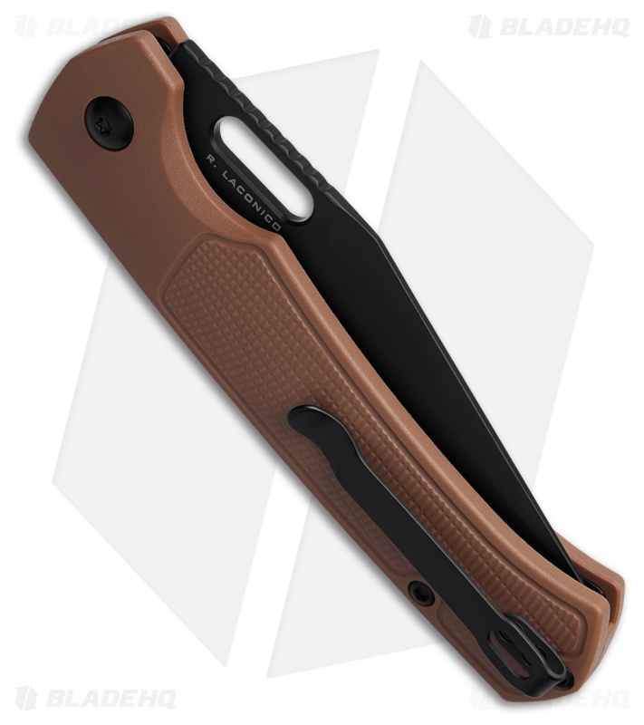 Artisan Cutlery BHQ Exclusive Revel Button Lock Knife Chocolate FRN (3.5" Black)