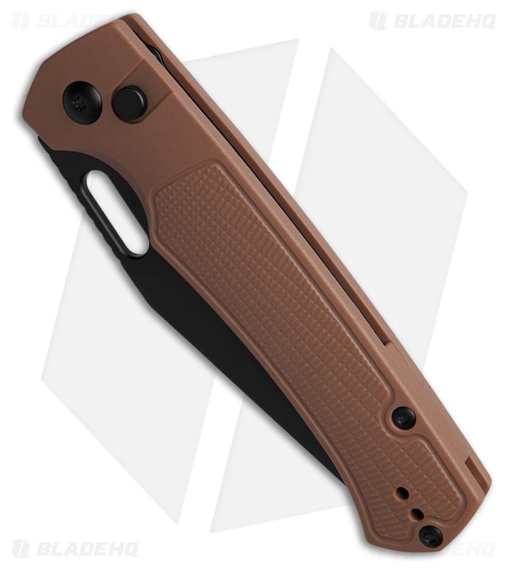 Artisan Cutlery BHQ Exclusive Revel Button Lock Knife Chocolate FRN (3.5" Black)