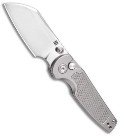 Artisan Cutlery Cleo Button Lock Knife Diamond Pattern Ti (2.5" Sand Polish)