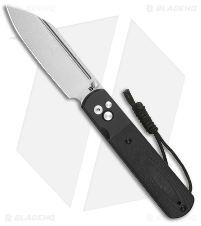 Artisan Cutlery Holm Button Lock Knife PVD Steel + Black G-10 (3.1" Sand Polish)