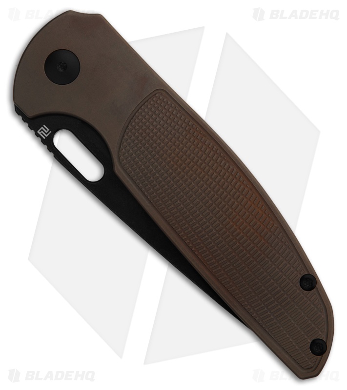 Artisan Cutlery Satyr Frame Lock Knife Bronze Titanium (3.4" Black)