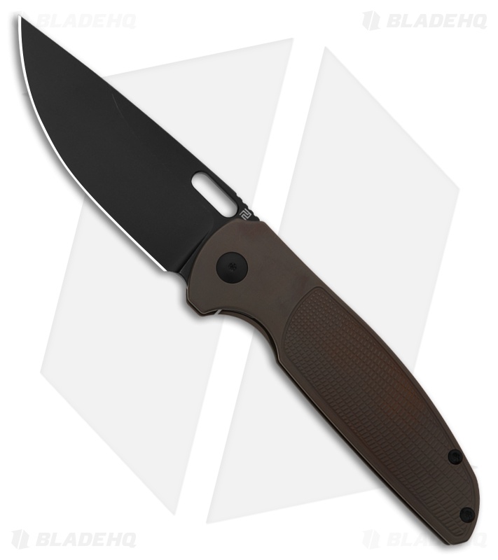 Artisan Cutlery Satyr Frame Lock Knife Bronze Titanium (3.4" Black)