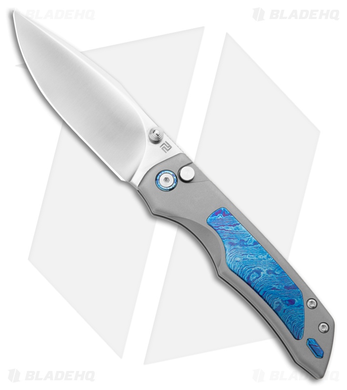 Artisan Cutlery The Mage Button Lock Knife Ti + Timascus (3.5" Sand Polish S90V)