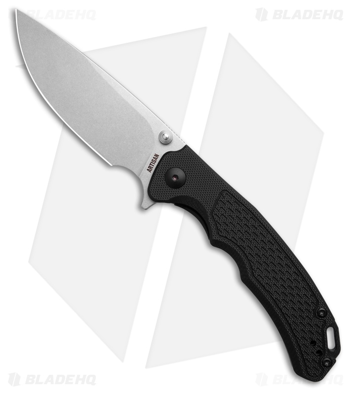 Artisan Cutlery Tradition V2 Liner Lock Knife Black G-10 (3.6" Stonewash)