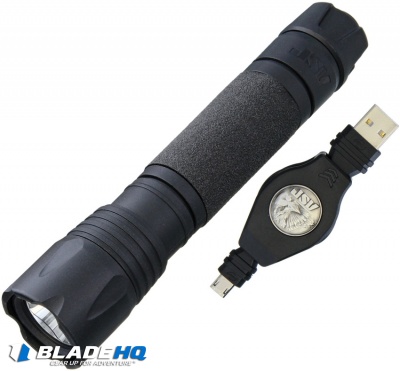asp dual fuel tungsten rechargeable flashlight 18650 ASP Poly Triad USB Rechargeable LED Flashlight 1 18650 Cell Black (440  Lumens)