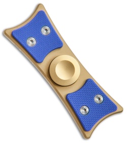 Bastion Large EDC Spinner Fidget Toy - Gold Titanium/Blue G-10